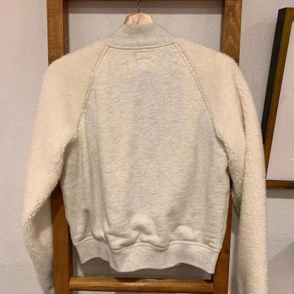 RAG & BONE EUC Ivory Sherpa Varsity Jacket Baseball - Picture 5 of 8